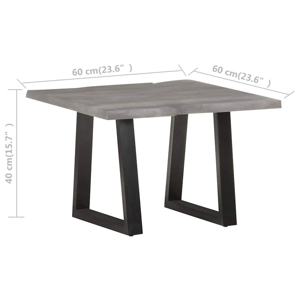 vidaXL Table basse avec bords d'arbre 60x60x40 cm Bois d'acacia massif