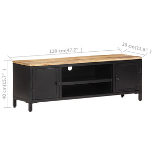 Meuble TV vidaXL 120x30x40 cm Bois de manguier massif brut