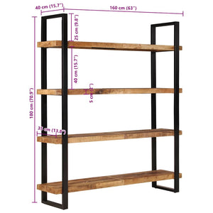 vidaXL Étagère à 4 niveaux 160x40x180 cm Bois de manguier brut
