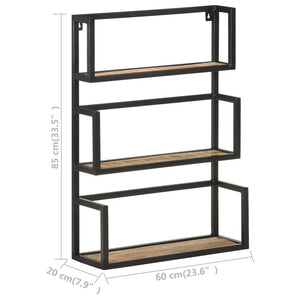 Wandregal Mangoholz 60x20x85 cm