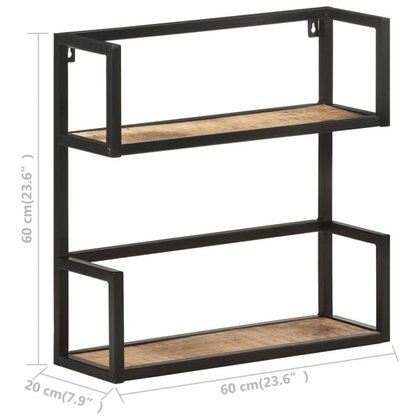 Wandregal aus Mangoholz, 60 cm
