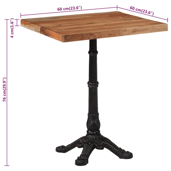 Akazienholz Bistrotisch 60x60 cm