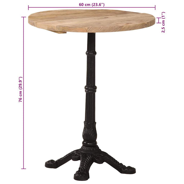Bistrotisch Ø60cm Raues Mangoholz
