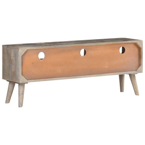 Grauer TV-Schrank 130 cm aus Mangoholz