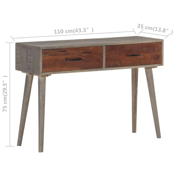 Grauer Konsolentisch 110 cm Mango Massivholz