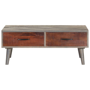 Grauer Couchtisch Mango Massivholz 100x60 cm