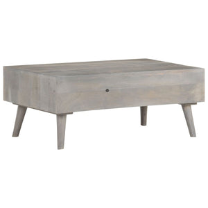 Grauer Couchtisch Mango Massivholz 100x60 cm