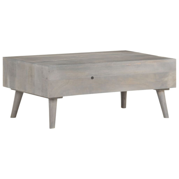 Grauer Couchtisch Mango Massivholz 100x60 cm