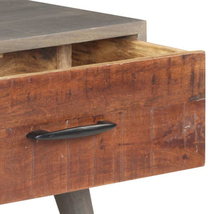 Grauer Couchtisch Mango Massivholz 100x60 cm