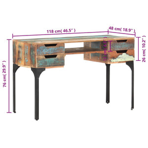 Schreibtisch aus massivem Altholz, 118 cm