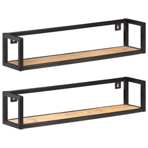 Wandregale 80 cm, 2er Set, Mango Massivholz