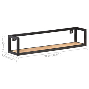 Wandregale 80 cm, 2er Set, Mango Massivholz