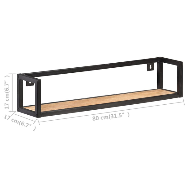 Wandregale 80 cm, 2er Set, Mango Massivholz