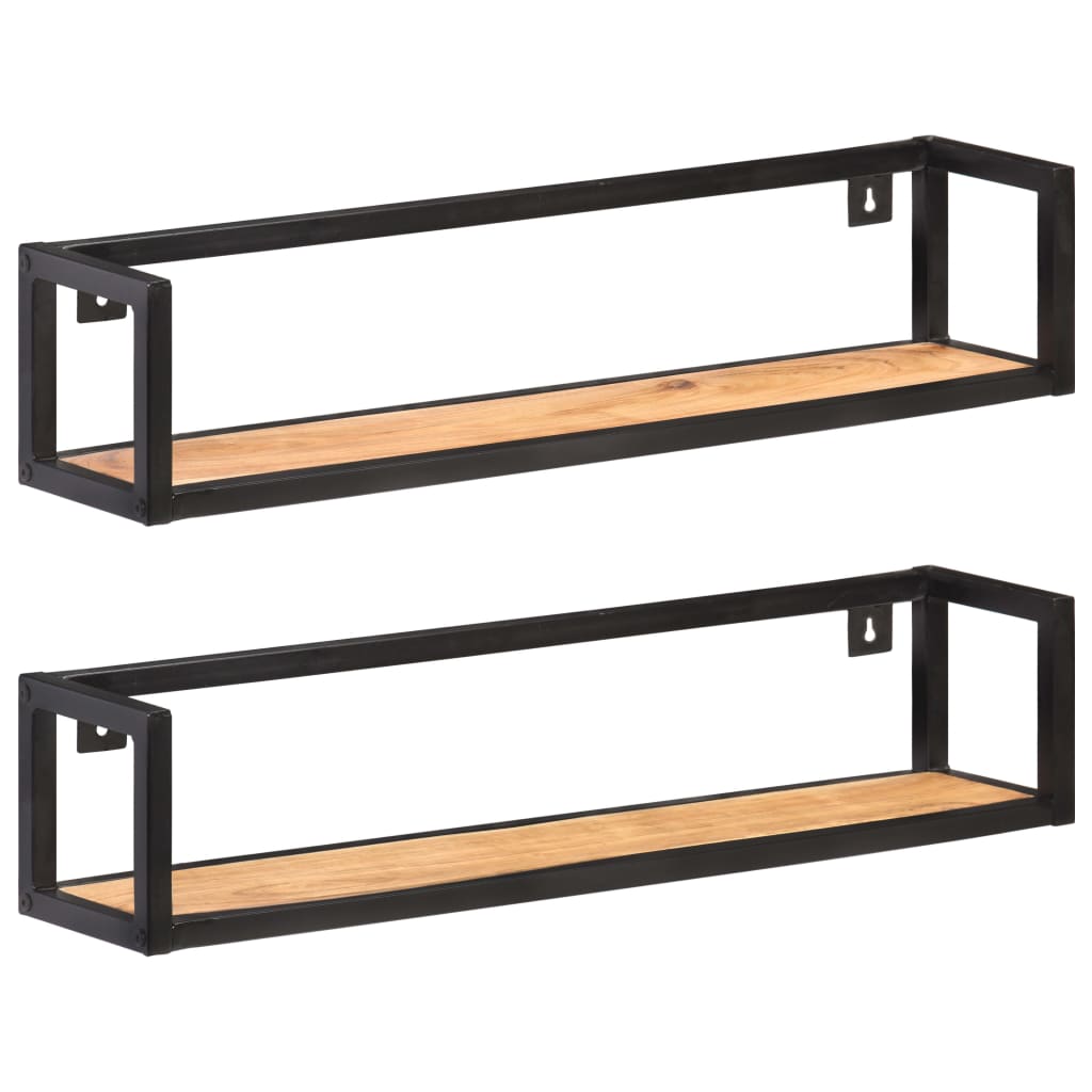 Massivholz Wandregale 80 cm, 2er Set