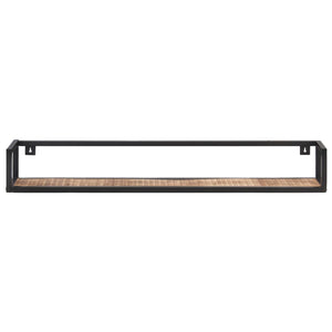 Wandregale aus Mangoholz, 120 cm, 2er-Set