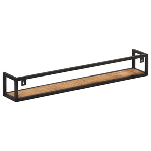 Wandregale aus Mangoholz, 120 cm, 2er-Set