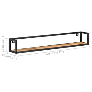 Wandregale aus Mangoholz, 120 cm, 2er-Set