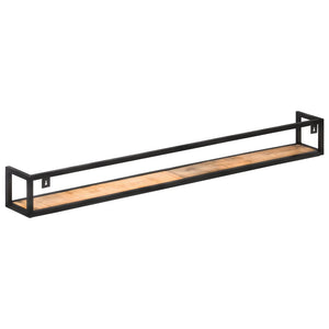 Wandregale aus Mangoholz, 160 cm, 2er-Set