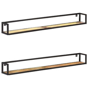 Wandregale 160 cm, 2er Set, Massivholz