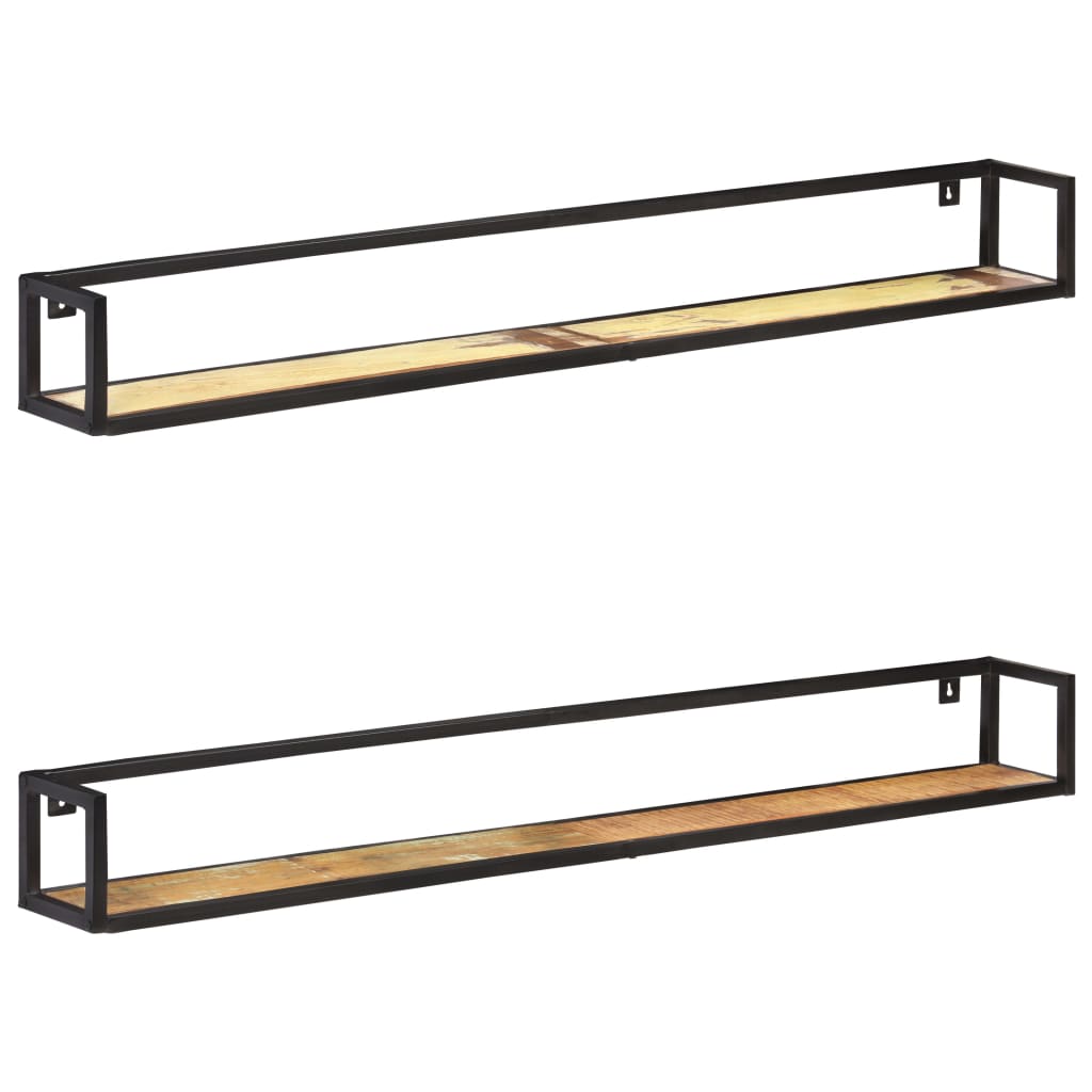 Wandregale 160 cm, 2er Set, Massivholz