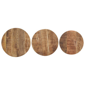 3er Set Beistelltische aus Mangoholz