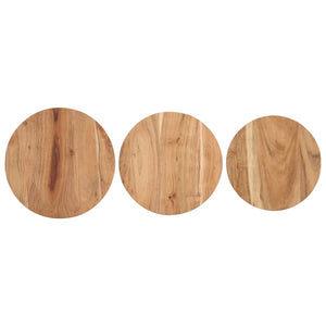 vidaXL Tables basses d'appoint 3 pcs en bois d'acacia massif