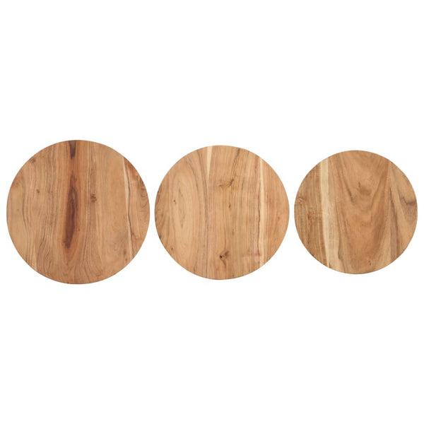 vidaXL Tables basses d'appoint 3 pcs en bois d'acacia massif