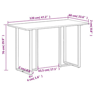 Esstisch 120 cm Altholz Massiv