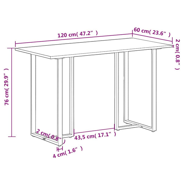 Esstisch 120 cm Altholz Massiv