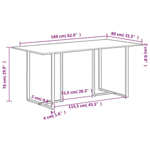 vidaXL Table de salle à manger 160 cm en bois de récupération massif