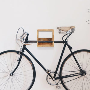 Wand Fahrradträger aus Mango Massivholz