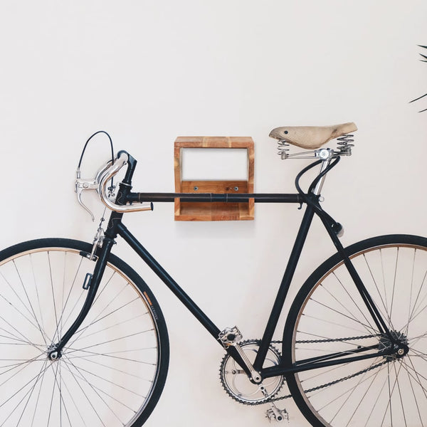 vidaXL Support mural pour vélo 35x25x25 cm en bois d'acacia massif