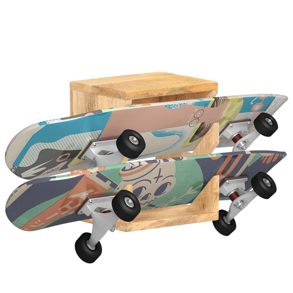 vidaXL Support mural pour skateboard 25x20x30 cm Bois de manguier massif