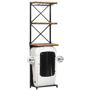 Weißer Traktor Weinschrank aus Mangoholz