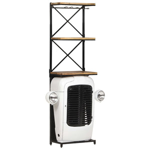 Weißer Traktor Weinschrank aus Mangoholz