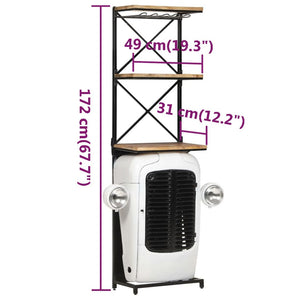 Weißer Traktor Weinschrank aus Mangoholz