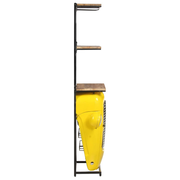 Gelber Traktor Weinschrank Mango Massivholz