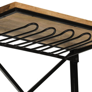 Gelber Traktor Weinschrank Mango Massivholz