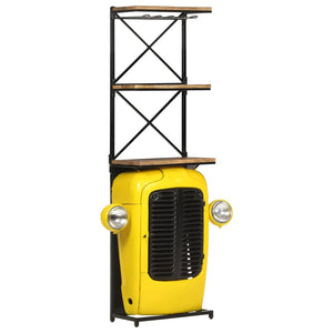 Gelber Traktor Weinschrank Mango Massivholz