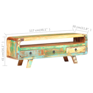 vidaXL Meuble TV 117x30x41 cm Bois de récupération massif