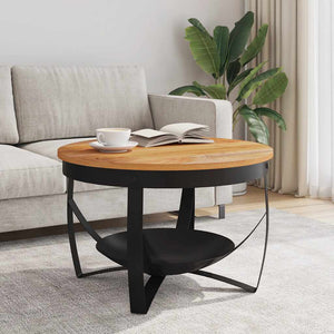 Akazie Couchtisch Massivholz Ø68cm