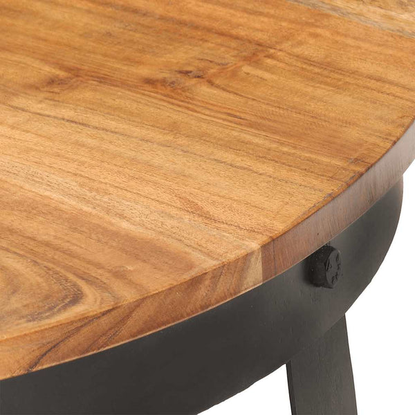 Akazie Couchtisch Massivholz Ø68cm