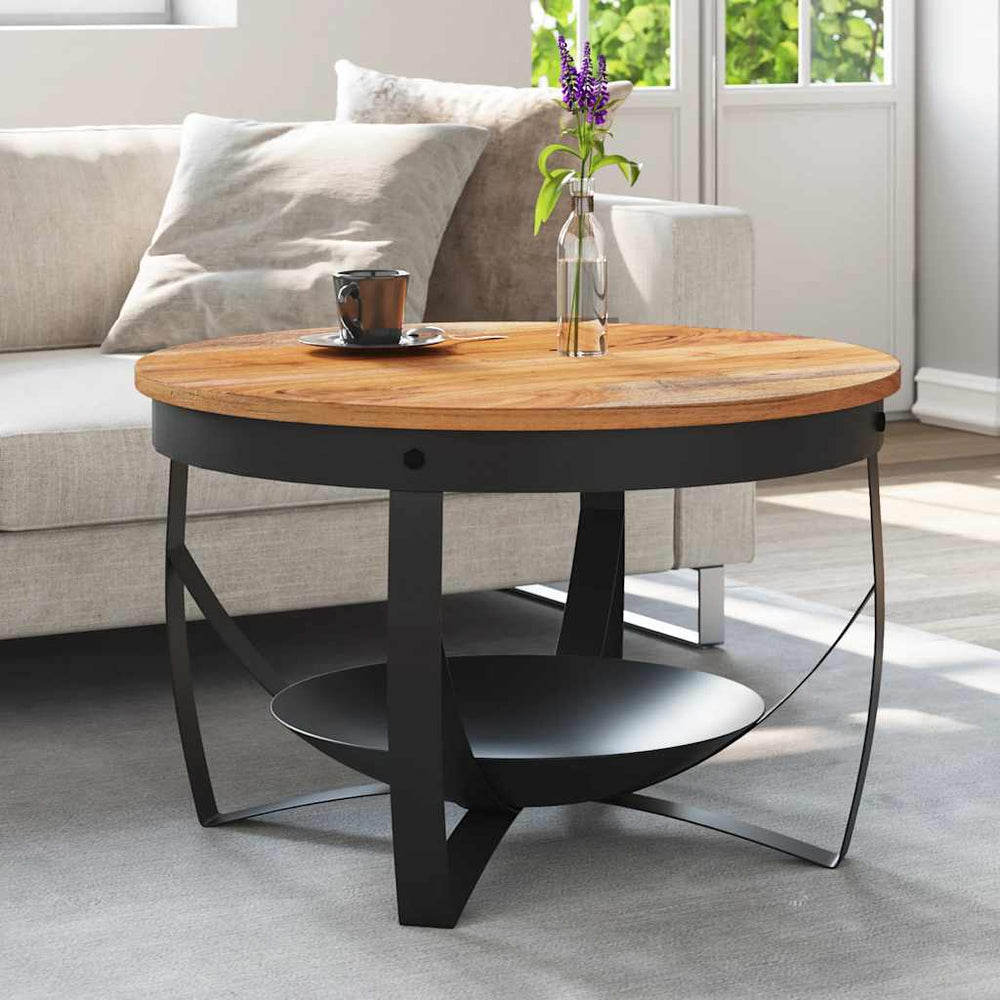 Akazie Couchtisch Massivholz Ø68cm