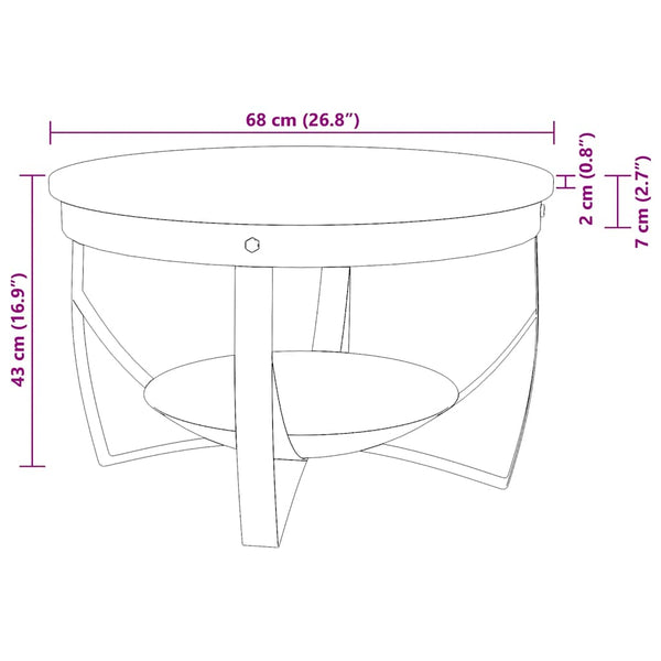 Couchtisch Altholz Ø68cm