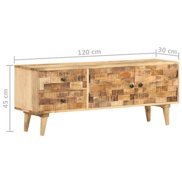 Meuble TV vidaXL 120x30x45 cm Bois de manguier massif