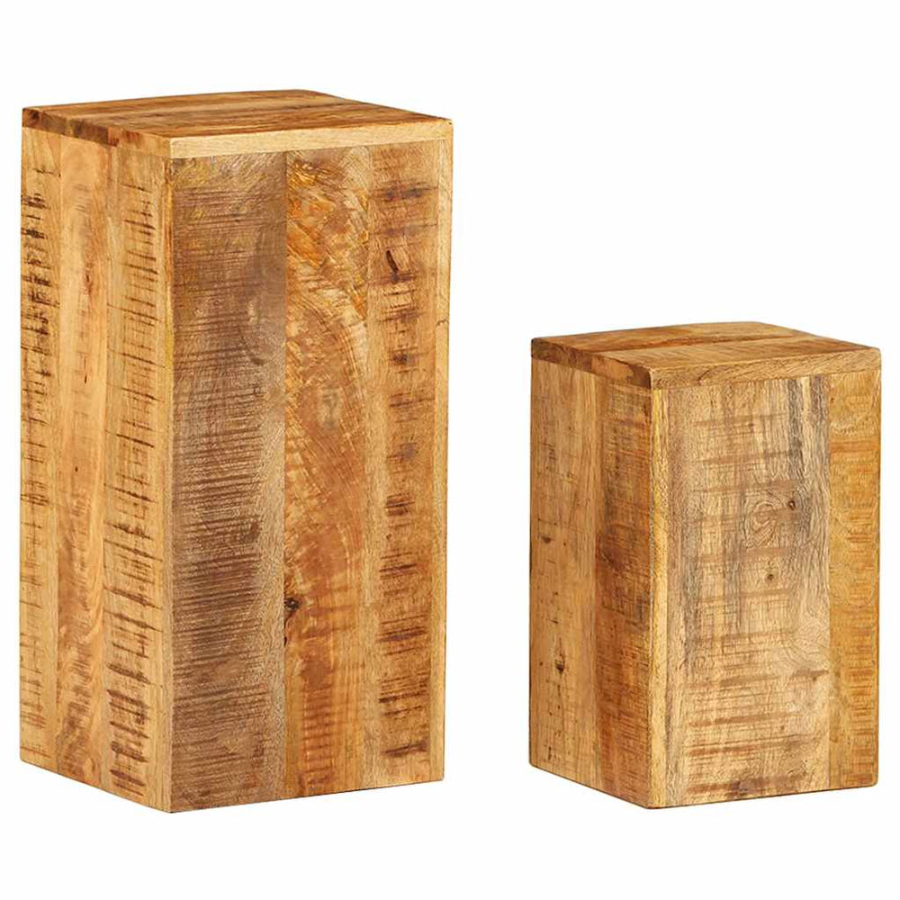 Massivholz Mango Pflanzenständer 2er Set