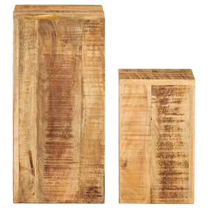 Massivholz Mango Pflanzenständer 2er Set