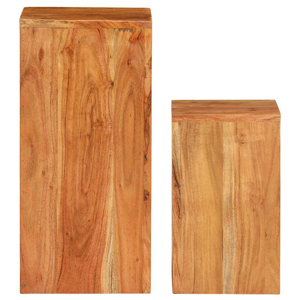 vidaXL Supports de plantes 2 pcs Bois d'acacia massif