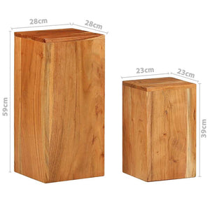 vidaXL Supports de plantes 2 pcs Bois d'acacia massif