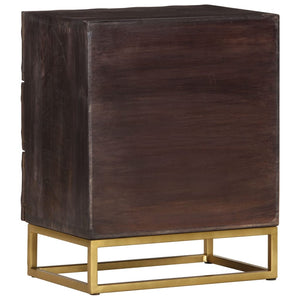 Schwarzer Nachttisch Mango Massivholz 40x30x50 cm